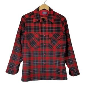 Pendleton Red and Black Plaid Casual Button Down Shirt